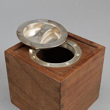 TÉDOSA, teak med lock i silver, Bertel Gardberg, Finland, 1957.