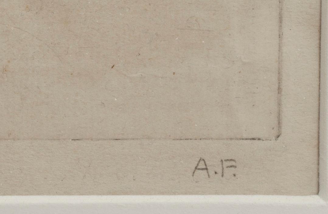 AXEL FRIDELL, torrnål. I état, signerad A.F. Stockholm 1932.