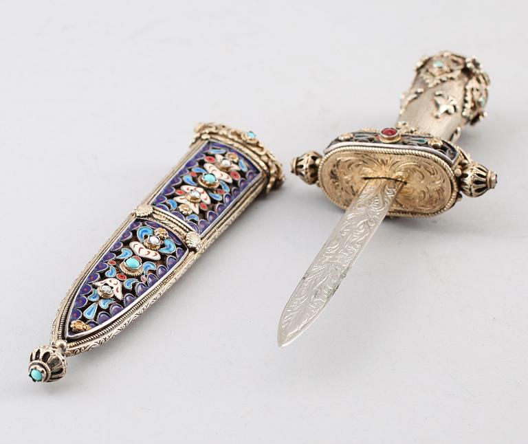 BREVKNIV, förgyllt silver, 1900-talets första hälft.