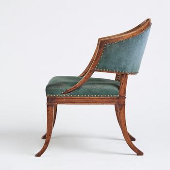 A late Gustavian armchair, late 18th century.