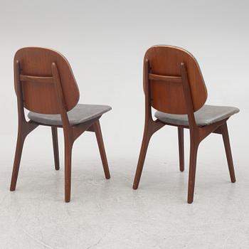 Arne Hovmand-Olsen,  a set of six model 75 chairs, Mogens Kold Møbelfabrik, Denmark 1960s.