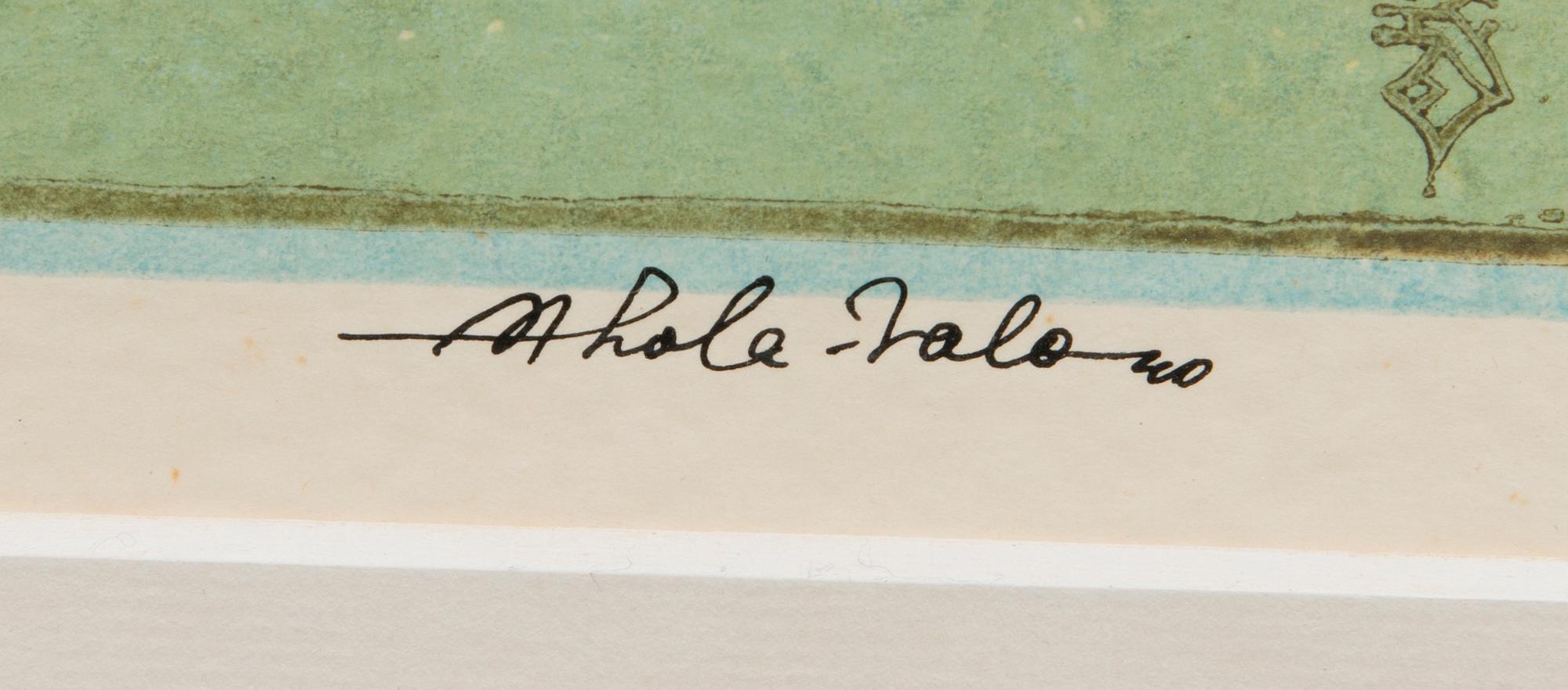 ALEKSANTERI AHOLA-VALO, linoleum cut in colours, signed and dated -40.