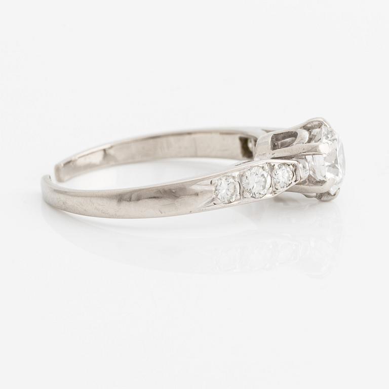 Ring WA Bolin 18K white gold with a round brilliant cut diamond.