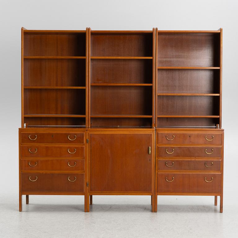 David Rosén, bookcases, 3 pcs, Nordiska Kompaniet, 1950s.