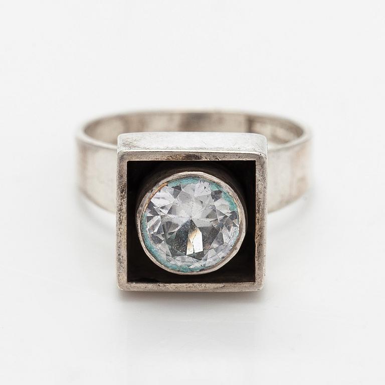 Smyckesset, 4 delar, silver, syntetisk stenar, Pege (Karl-Erik Palmberg), Alton, Sverige.