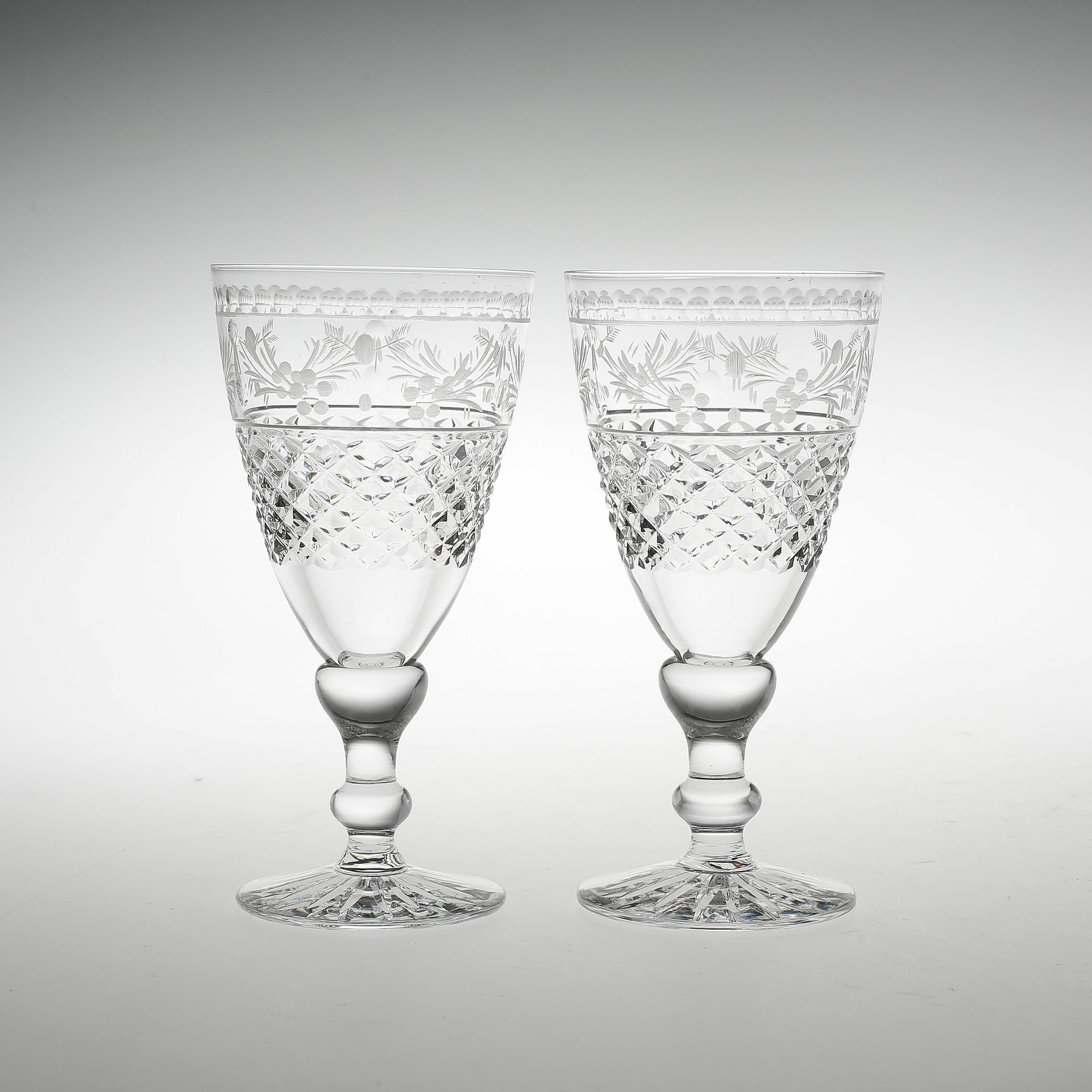 VITVINSGLAS, 12 st, "Elvira Madigan", Elis Bergh, Kosta, signerade.