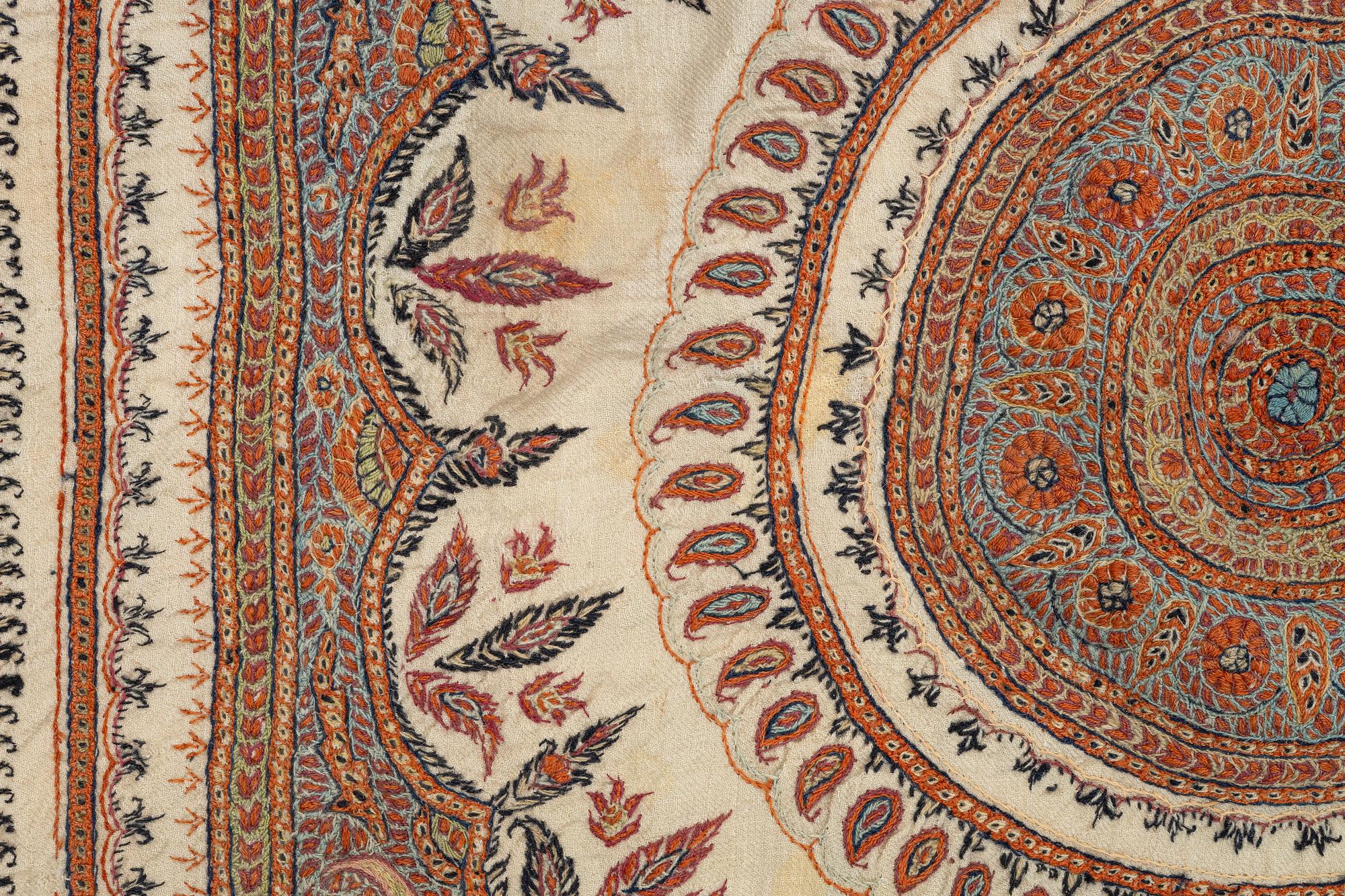 Termeh sjal sannolikt Yazd, ca 100 x 97 cm.