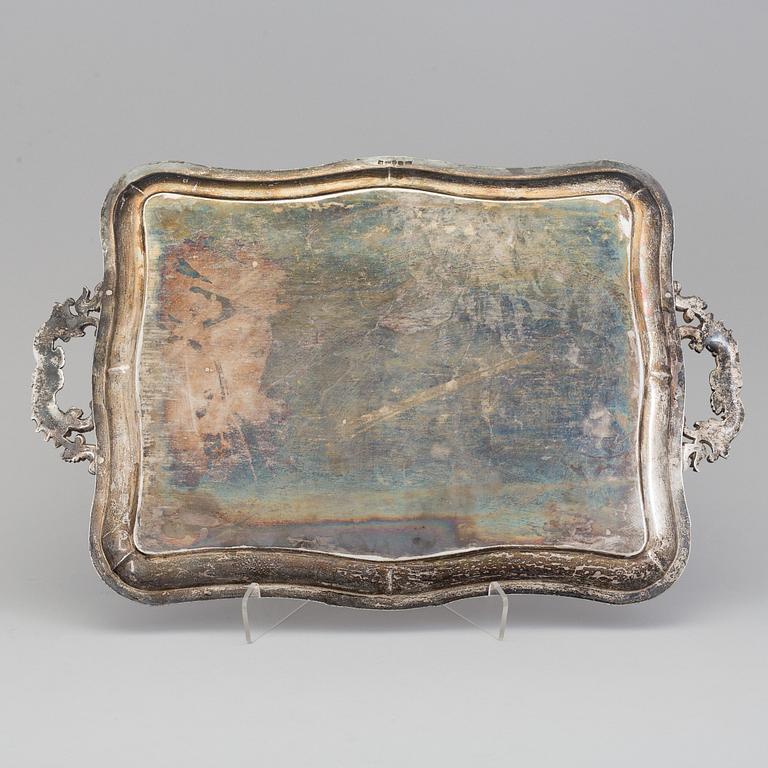 A Russian silver tray, marked Nichols & Plinke, St. Petersburg 1838.