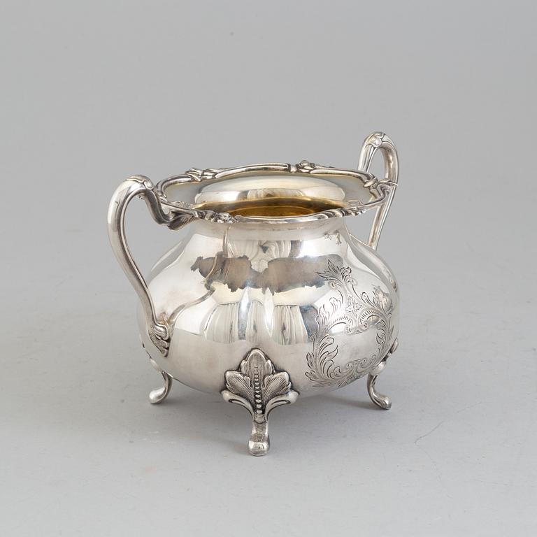 A 3 part silver coffee service dated 1937.