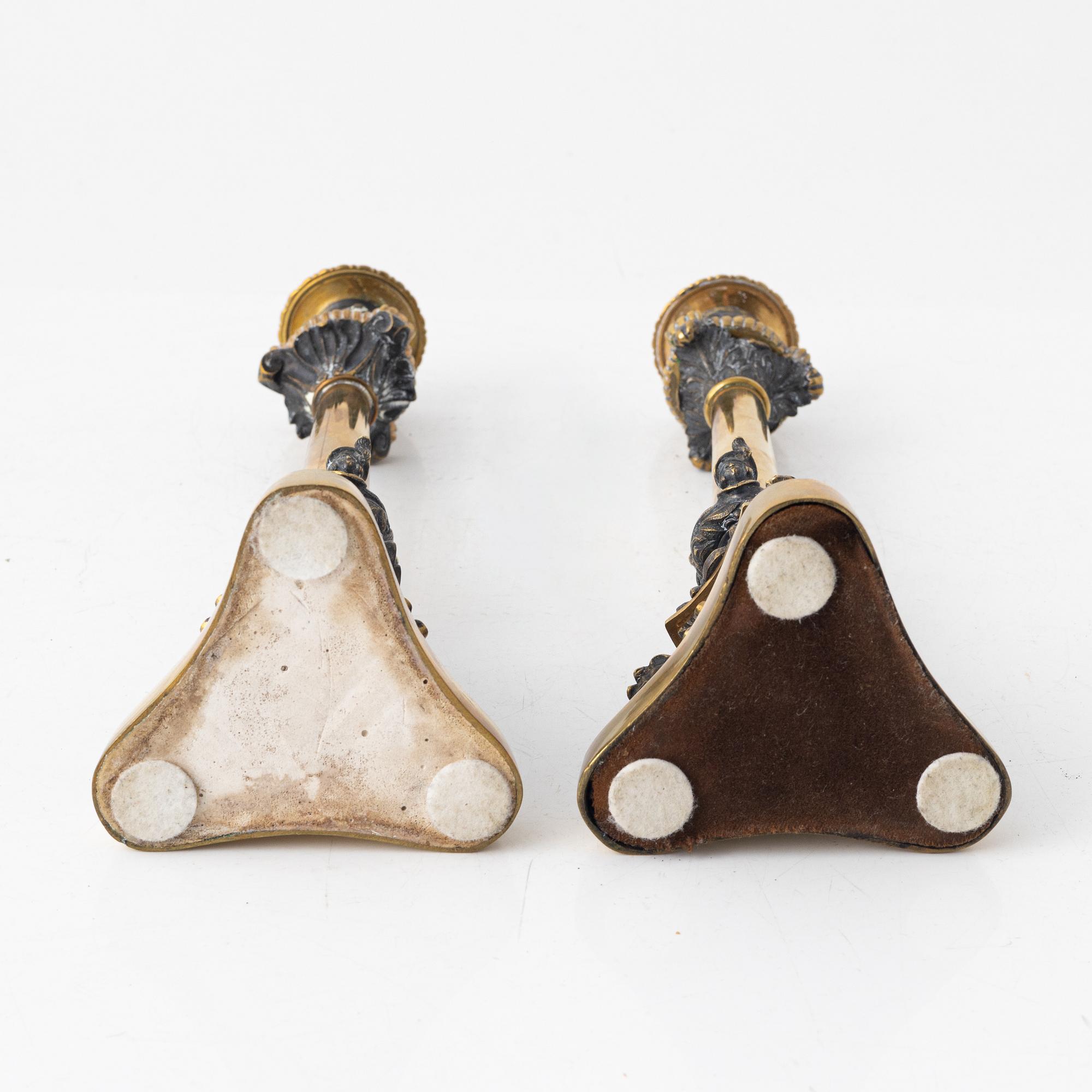 A Pair of Candlesticks, late 19th Century.