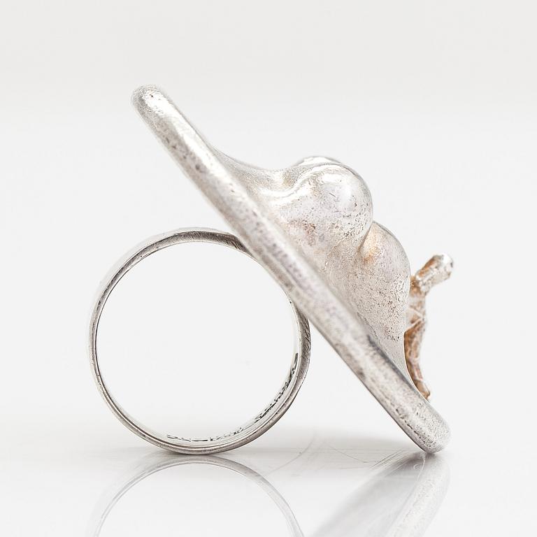 Björn Weckström, ring "Nära utbrottet", sterlingsilver, Lapponia 1971.