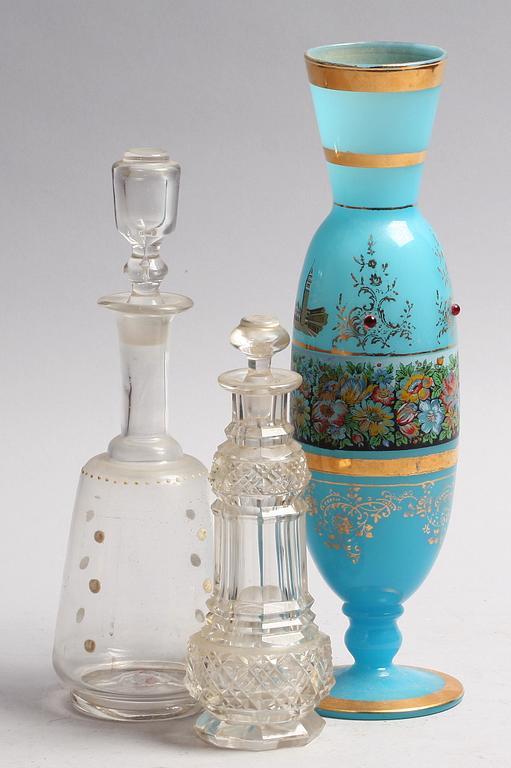 VAS samt KARAFFER, 2 st. Glas.