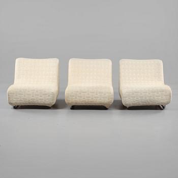 FÅTÖLJER, 3 st, 1970-tal.