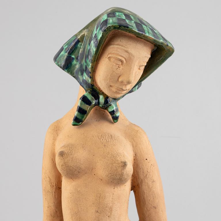 Helge Christoffersen, an earthenware figure of a woman, 1950's.