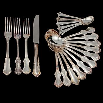 PARTI BESTICK, 20 delar, silver, totalvikt 810 g, 1900-talets andra hälft.