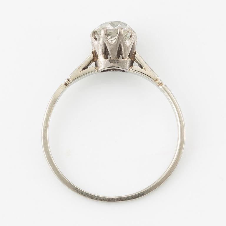 Ring with an old-cut diamond.