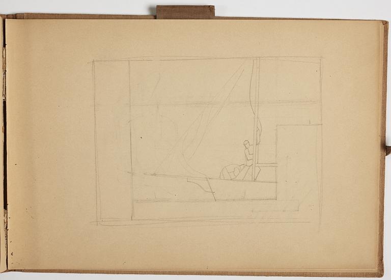 GÖSTA ADRIAN-NILSSON, sketchpad, 1920/30's, by the artist's own hand inscribed GAN with indian ink on the cover.