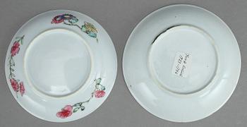 KOPPAR MED FAT, 2+2 st, porslin, Kina, 1700-tal.