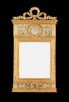 A pair of Gustavian late 18th century two-light girandole mirrors.