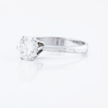 A ca 1.34 cts brilliant cut diamond ring.