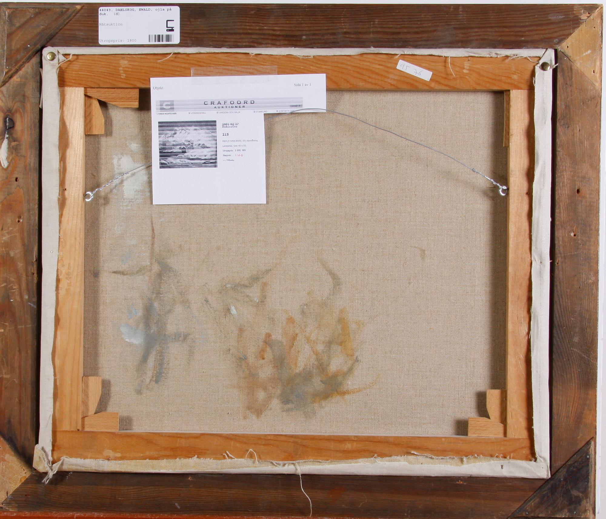 DAHLSKOG, EWALD, olja på duk, sign.