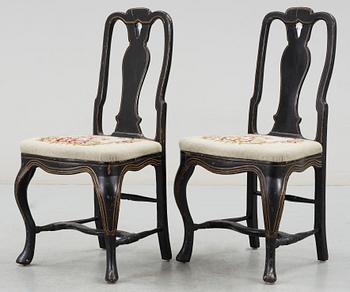 STOLAR, ett par, rokoko 1780-tal, sign JAS.