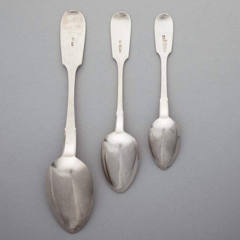 SET OF 38 RUSSIAN SPOONS. НАБОР РУССКИХ ЛОЖЕК, 38 шт.