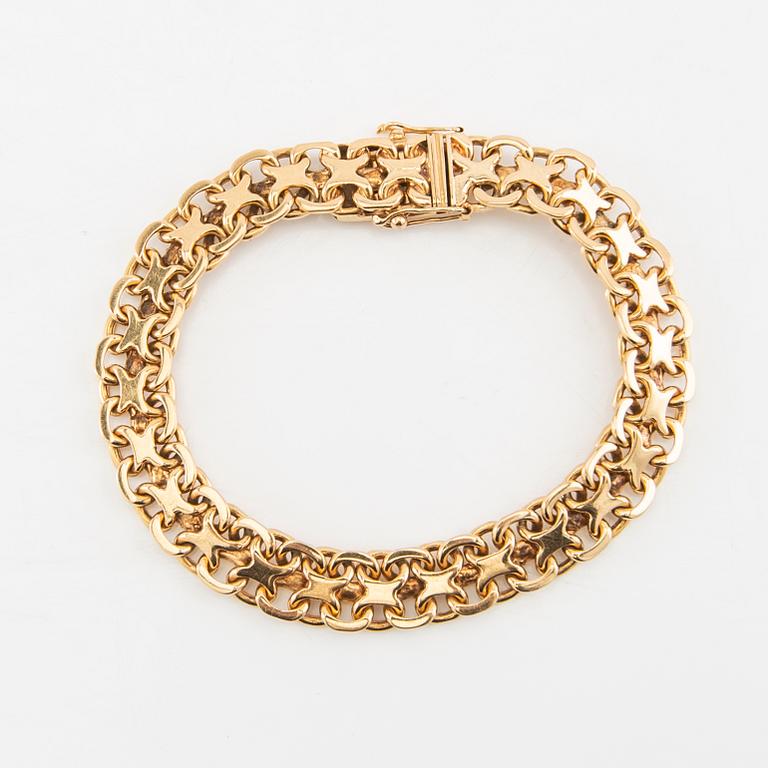 Bracelet X-link 18K gold, Erik Wahlbeck Stockholm 1948.