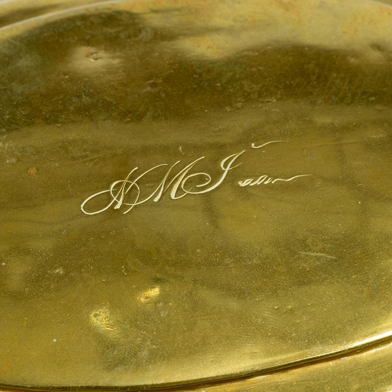 Sockerskrin, av Heinrich H. Werner (mässingslagare i Jönköping, f. 1703-d-1790), Senbarock.