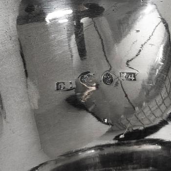 A Swedish silver coffee pot, silver, marks of Olof Sohlberg, Falun 1840.