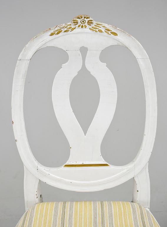 STOLAR 6 st, Gustaviansk provins, snarlika, 1700-tal.