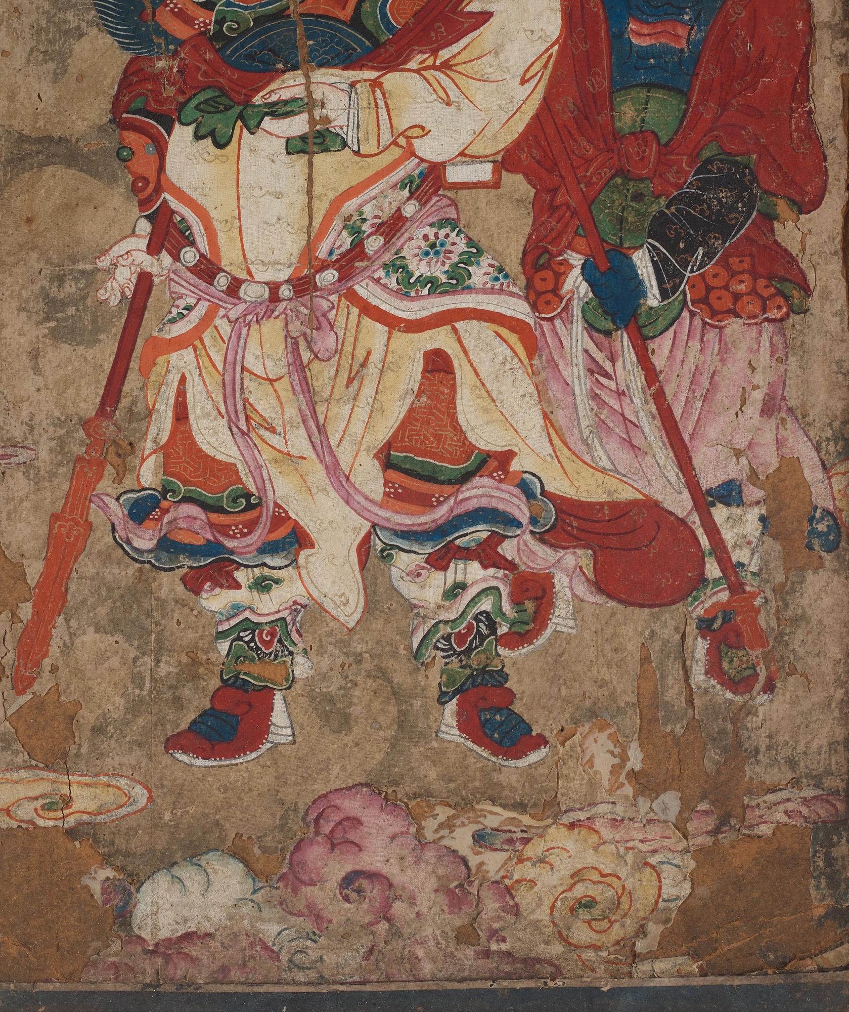 A painting/fragment, canvas laid on board, anonymous artist, 18/19th Century.