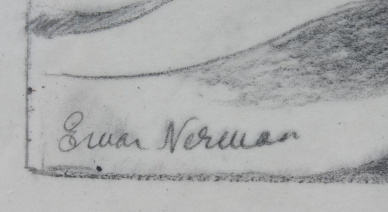 EINAR NERMAN, teckning, sign.