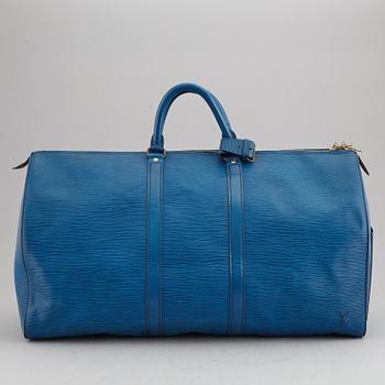 LOUIS VUITTON, a 'Keepall 55 Epi' weekendbag.