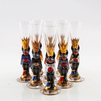 Gunnar Cyrén, snapsglas 8 st"Nobel" Orrefors signerade.