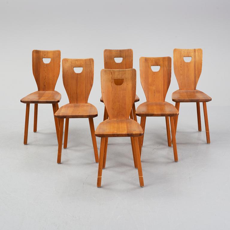 Carl Malmsten, a pine dining table and 6 chairs.