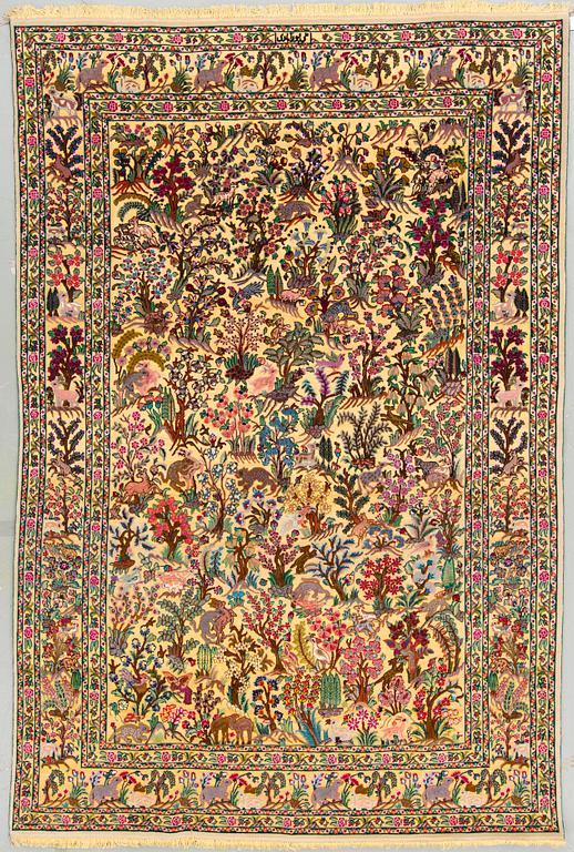 An oriental souf carpet, signed Ali pourabadi, around 295 x 195 cm.