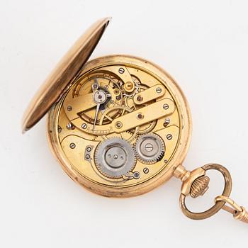 Pocket watch, 14K gold, 55 mm.