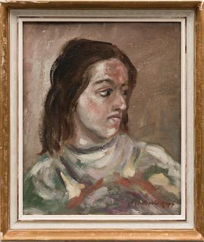 Oil on canvas, laid on board, signed.