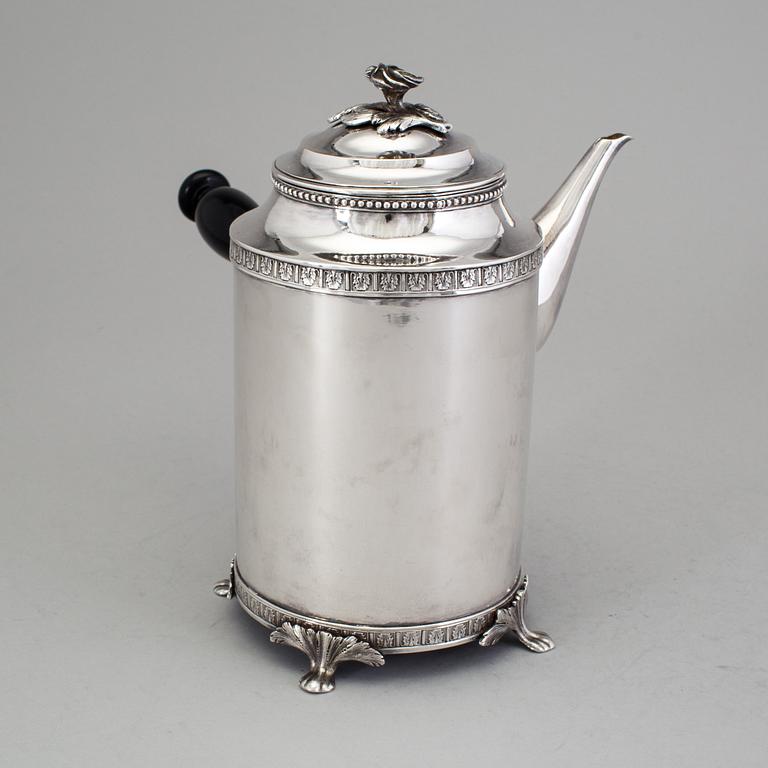 JOHAN EKHOLM, Stockholm 1797, Kaffekanna, silver, gustaviansk.