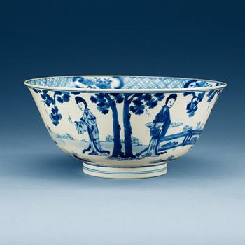 1714. A blue and white bowl, Qing dynasty, Kangxi (1662-1722).