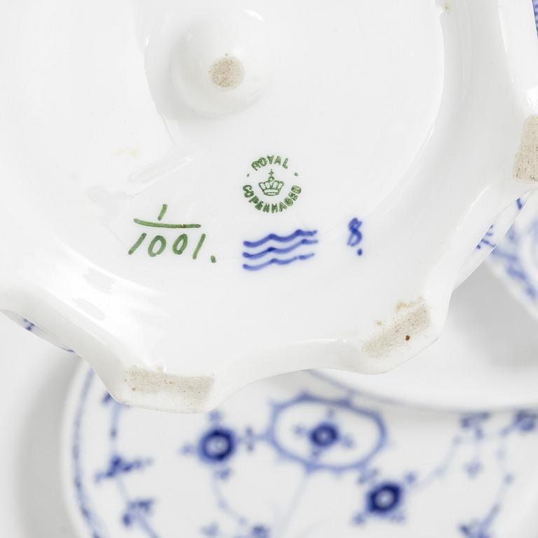 Royal Copenhagen, A part Royal Copenhagen blue fluted coffee service, Denmark, 20th century. (33 pieces).