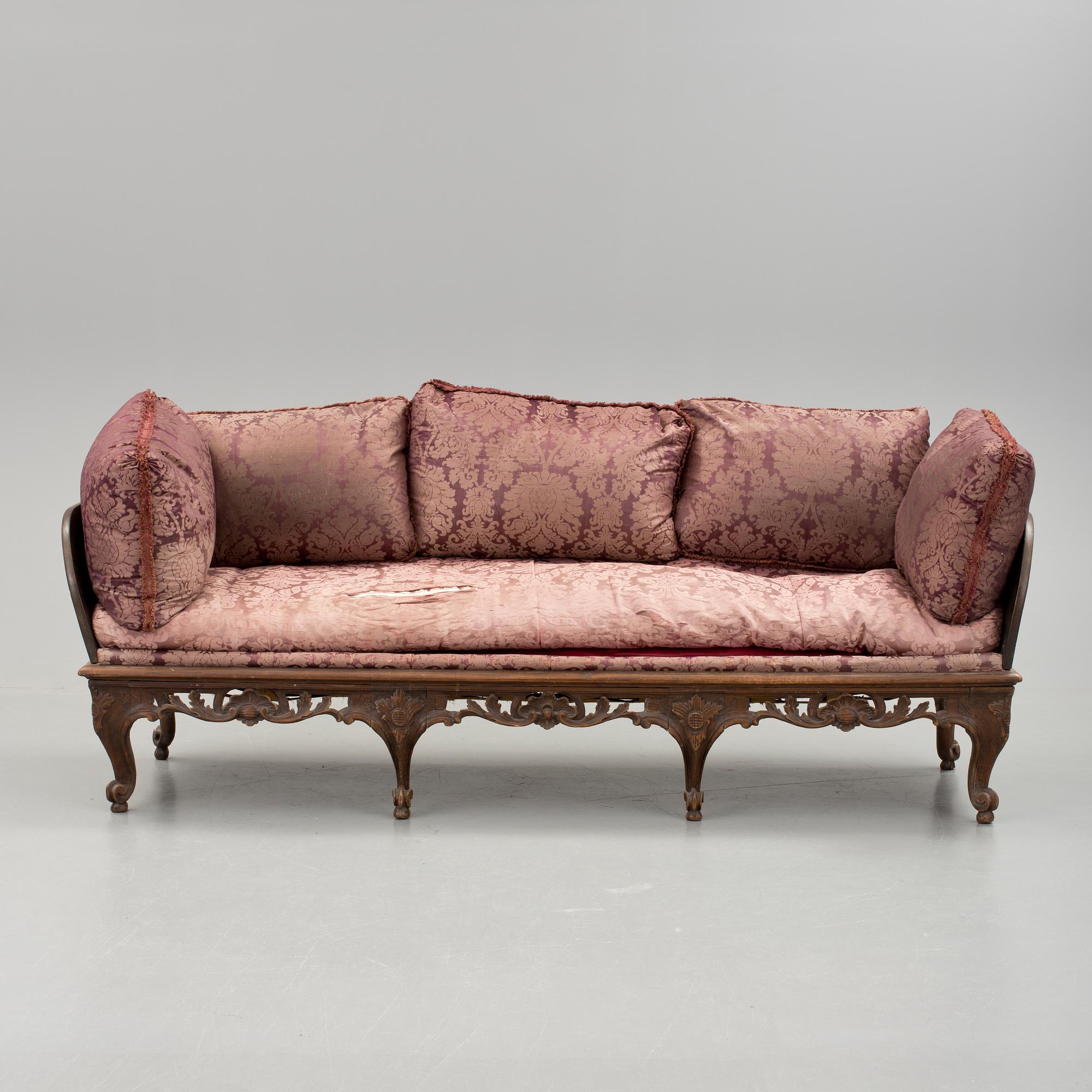 TRÅGSOFFA, rokokostil, 1800-tal.