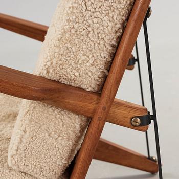 Børge Mogensen, an oak and iron easy chair, Fredericia, Denmark 1950's.