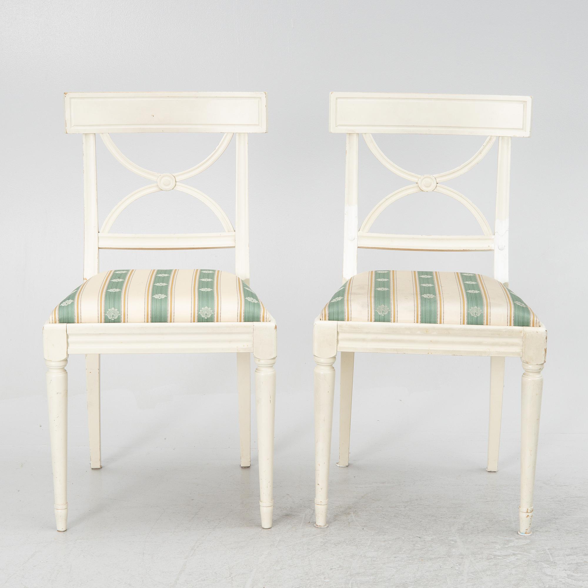 Chairs, 6 pcs, Gustavian style, in the Bellman model, 20th century.