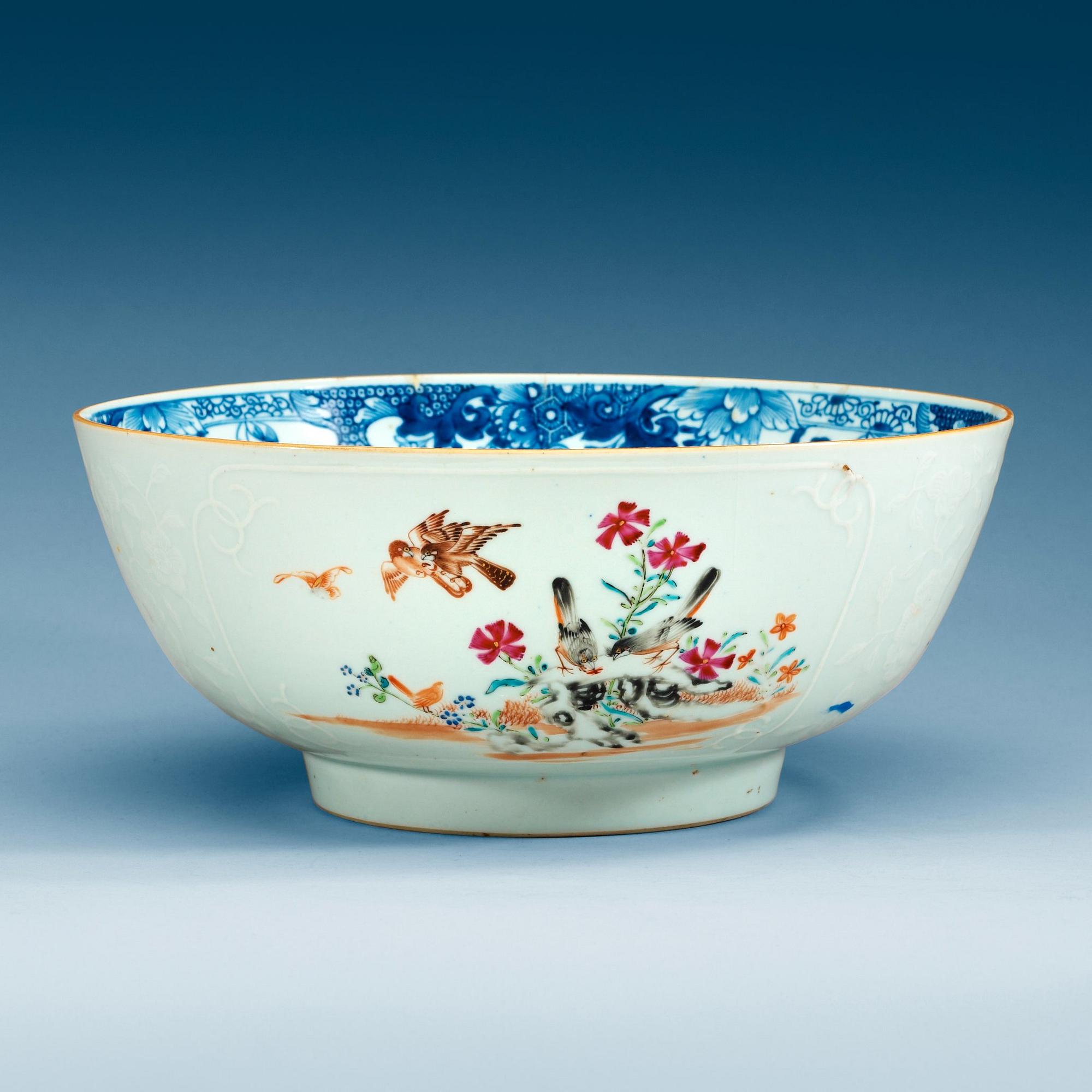 A famille rose punch bowl, Qing dynasty, Qianlong (1736-95).