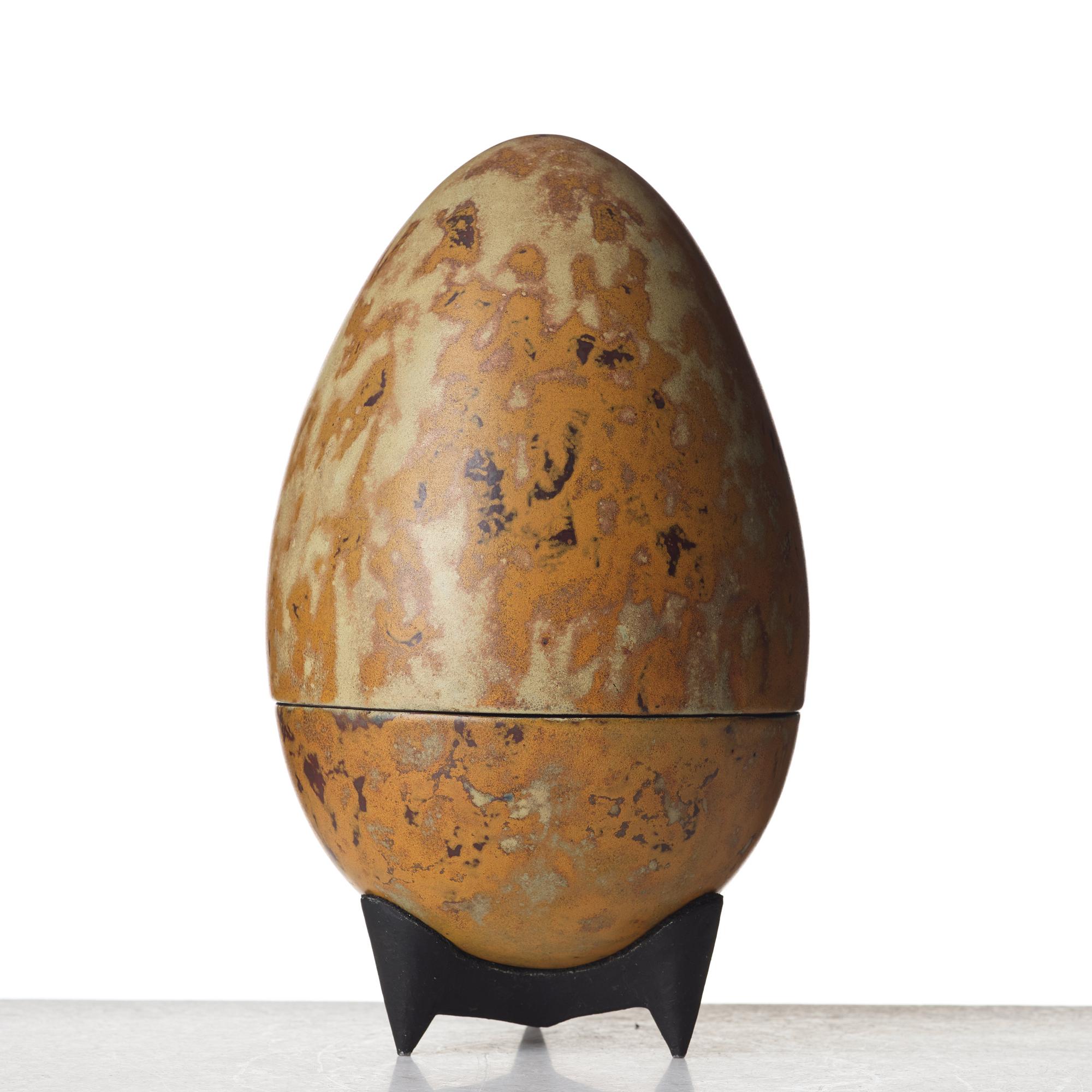 Hans Hedberg, a faience sculpture of an egg, France.