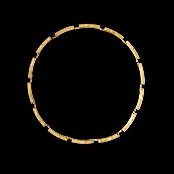 BJÖRN WECKSTRÖM, NECKLACE Tundra, 18K gold, Lapponia 1959. Weight 36,3 g.