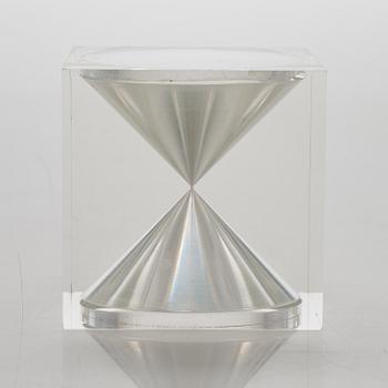 Tapio Wirkkala, An acrylic hourglass / sand timer with white sand for Vakumotuote oy.  Designed in 1980.