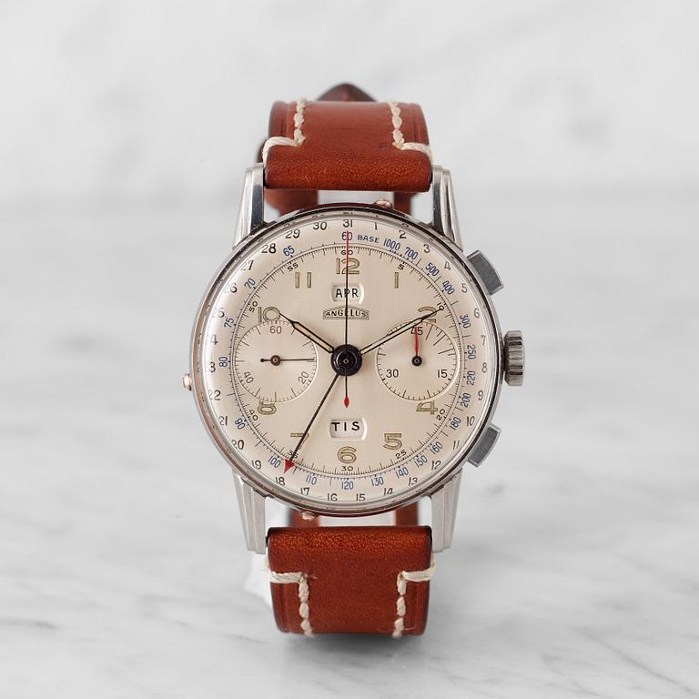 ANGELUS, "Chronodato", kronograf, armbandsur, 38 mm,